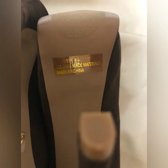 QUPID FAUX SUEDE PEEP TOE HIGH HEEL PUMPS 8.5 - Picture 4 of 9